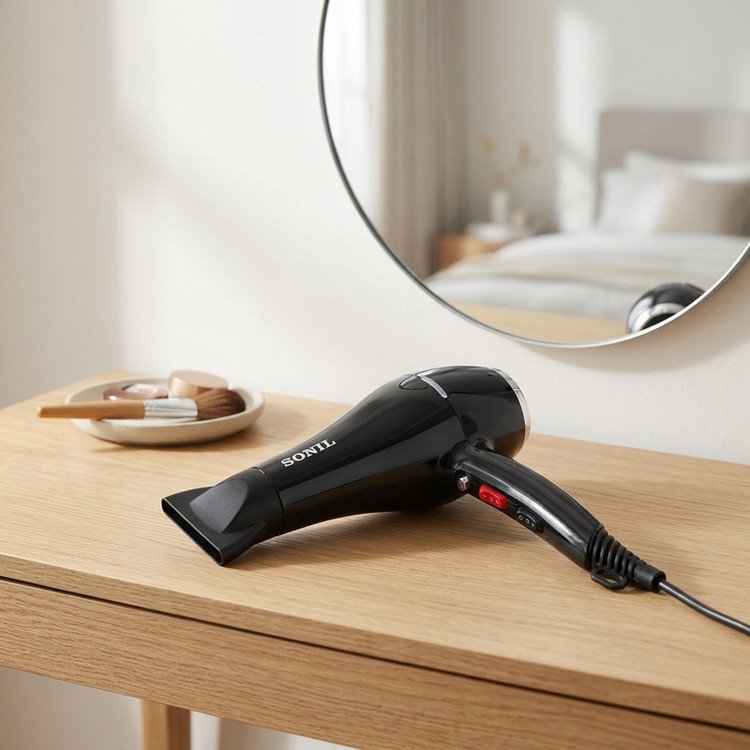 سشوار حرفهای 2600 وات سانیل مدل STP-8803، موتور AC دارای سری متمرکزکننده باریک، متمرکزکننده پهن با ویژگی صافکنندگی، حجمدهندگی، با قابلیت باد سرد